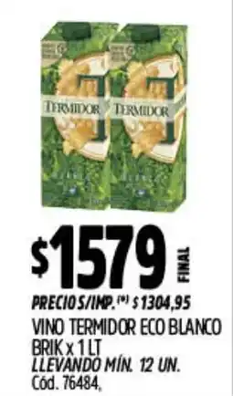 Supermercados Yaguar Termidor vino blanco oferta