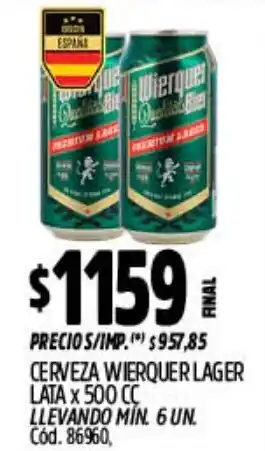 Supermercados Yaguar Wierquer cerveza lager oferta