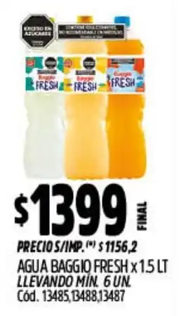 Supermercados Yaguar Baggio agua fresh oferta