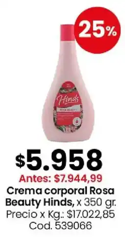Coto Hinds crema corporal rosa beauty oferta