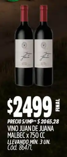 Supermercados Yaguar Juan de Juana vino malbec oferta