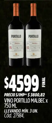 Supermercados Yaguar Portillo vino malbec oferta