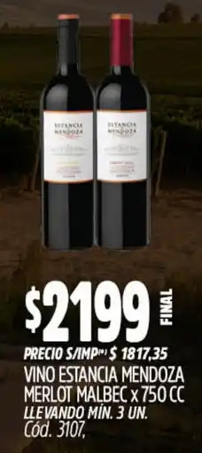 Supermercados Yaguar Estancia mendoza vino merlot malbec oferta