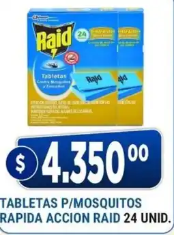 Supermercados Mayor Raid tabletas contra mosquitos y zancudos oferta