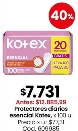 Coto Kotex protectores diarios esencial oferta