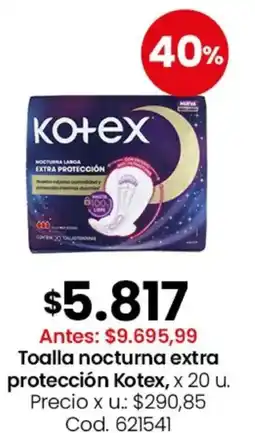 Coto Kotex toalla nocturna extra protección oferta