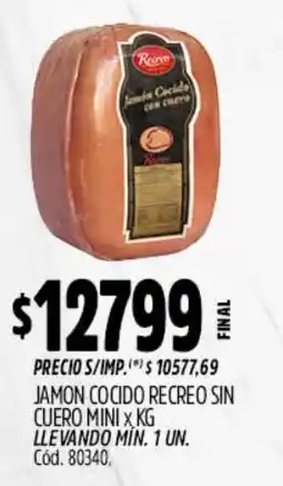 Supermercados Yaguar Recreo jamon cocido con cuero oferta