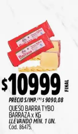 Supermercados Yaguar Batrazza queso barra tybo oferta