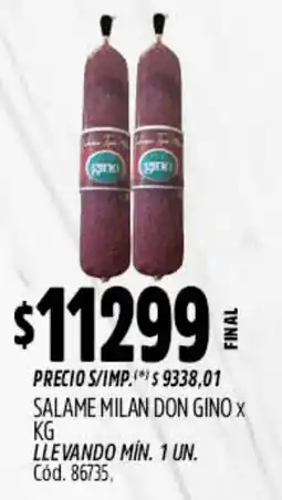 Supermercados Yaguar Gino salame milan don oferta
