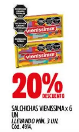 Supermercados Yaguar Vienissima salchichas oferta