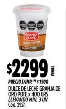 Supermercados Yaguar Granja de oro dulce de leche oferta