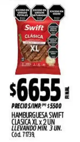 Supermercados Yaguar Swift hamburguesa clásica xl oferta
