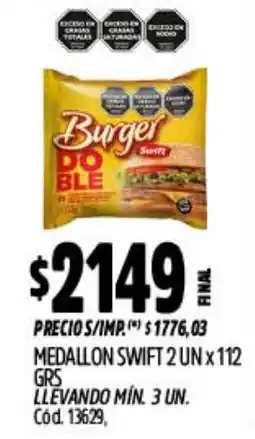 Supermercados Yaguar Burger doble oferta