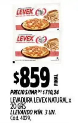 Supermercados Yaguar Levex levadura natural oferta