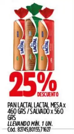 Supermercados Yaguar Lactal pan oferta