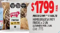 Supermercados Yaguar Paty hamburguesa finitas oferta