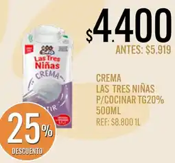 Supermercados Todo Las tres niñas crema oferta