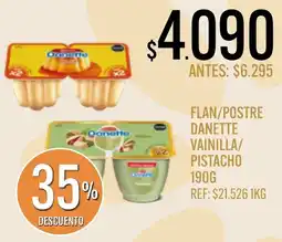 Supermercados Todo Danette flan/postre vainilla/pistacho oferta