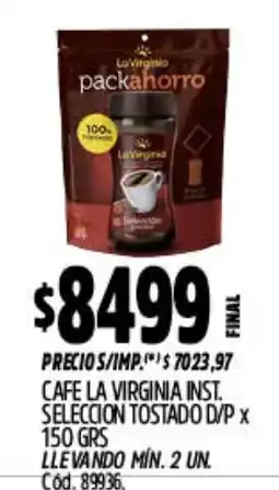 Supermercados Yaguar La virginia cafe inst. tostado d/v oferta