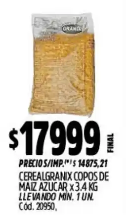 Supermercados Yaguar Granix cereal copos de maiz azucar oferta