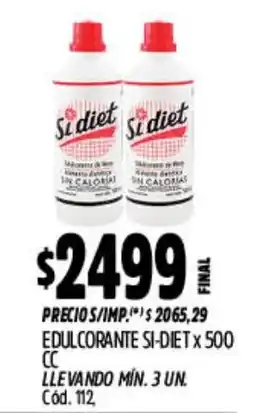 Supermercados Yaguar Si diet edulcorante si diet oferta