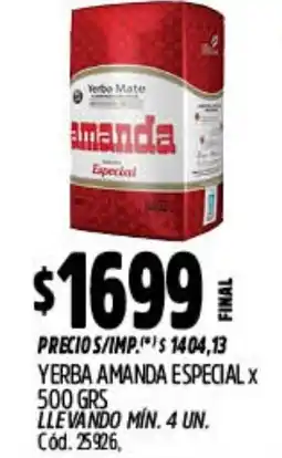 Supermercados Yaguar Amanda yerba especial oferta