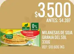 Supermercados Todo Granja del sol milanesas de soja caseras oferta