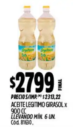 Supermercados Yaguar Legitimo aceite girasol oferta