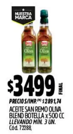Supermercados Yaguar Oliwa aceite san remo oliva blend oferta