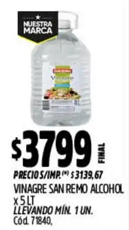 Supermercados Yaguar Vinagre san remo alcohol oferta