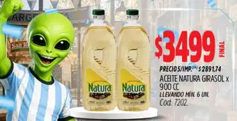 Supermercados Yaguar Natura aceite girasol oferta