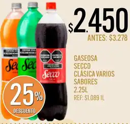Supermercados Todo Secco gaseosa secco clásica varios sabores oferta