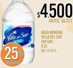 Supermercados Todo Villa del Sur agua mineral sin gas oferta