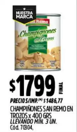 Supermercados Yaguar San remo champiñones en trozos oferta