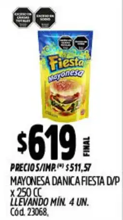 Supermercados Yaguar Danica mayonesa fiesta d/p oferta