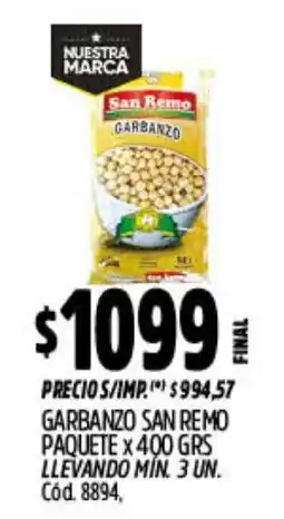 Supermercados Yaguar San remo garbanzo oferta