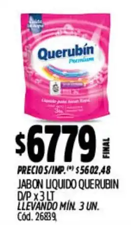 Supermercados Yaguar Querubín jabón líquido oferta