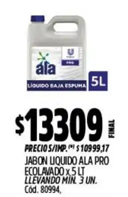 Supermercados Yaguar Ala jabon liquido ala pro oferta