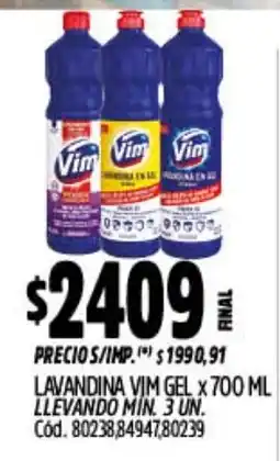 Supermercados Yaguar Vim lavandina gel oferta