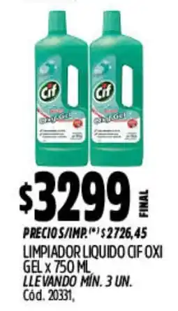 Supermercados Yaguar Cif limpiador liquido gel oxí oferta