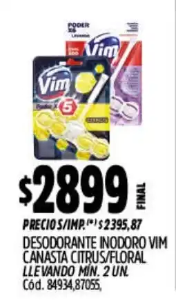 Supermercados Yaguar Vim desodorante inodoro canasta citrus/floral oferta