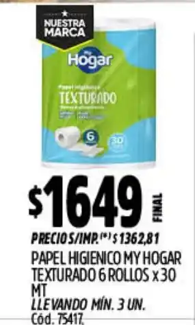 Supermercados Yaguar Hogar papel higienico texturado oferta