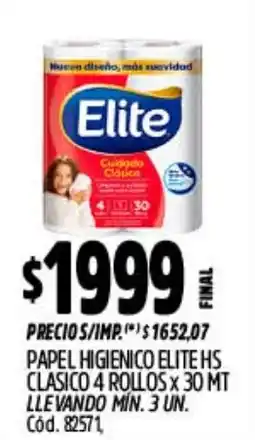 Supermercados Yaguar Elite papel higienico clasico oferta