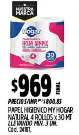 Supermercados Yaguar My hogar papel higienico oferta