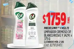 Supermercados Yaguar Cif limpiador cremoso blanco/rosas y jazm oferta