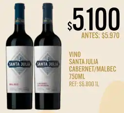 Supermercados Todo Santa julia vino cabernet/malbec oferta