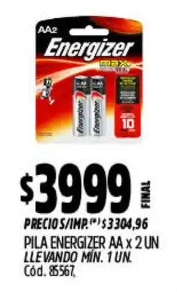 Supermercados Yaguar Energizer pila aa oferta