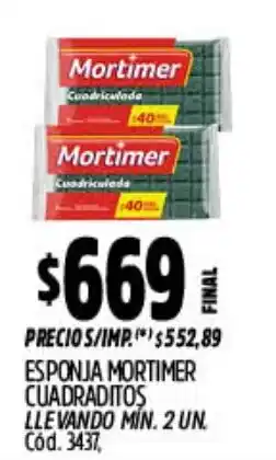 Supermercados Yaguar Mortimer esponja cuadrilculada oferta