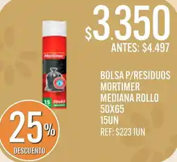 Supermercados Todo Mortimer bolsa p/residuos mediana rollo oferta
