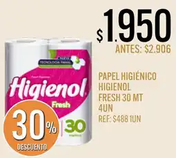 Supermercados Todo Higienol papel higiénico fresh oferta